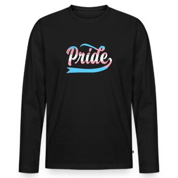 LGBT Regenbogen Transgender Pride - Männer Premium Bio Langarmshirt - Schwarz - Vorne - Nico (187cm)
