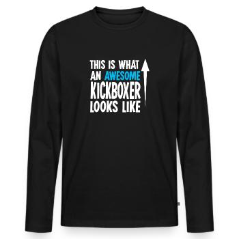 Kickboxing kickboxing - T-shirt manches longues Premium bio Homme - noir - Devant - Nico (187cm)