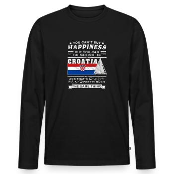 Kroatien Segeln, Segelschiff Mittelmeer Geschenk - Männer Premium Bio Langarmshirt - Schwarz - Vorne - Nico (187cm)