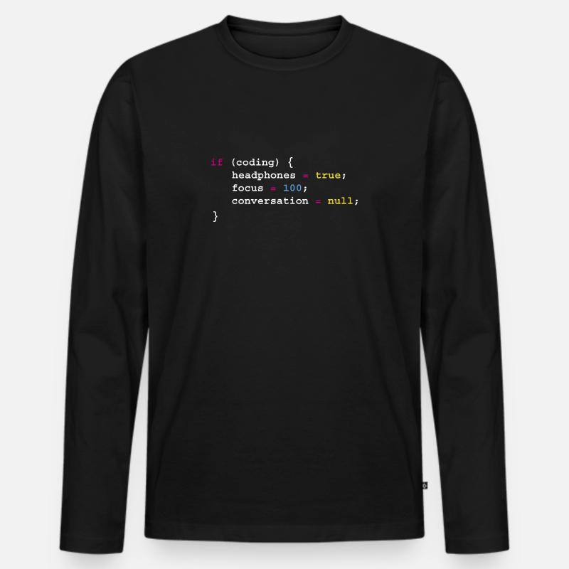 Programmierung Wenn Coding Headphones Tee, Programmierung Männer Premium Bio Langarmshirt