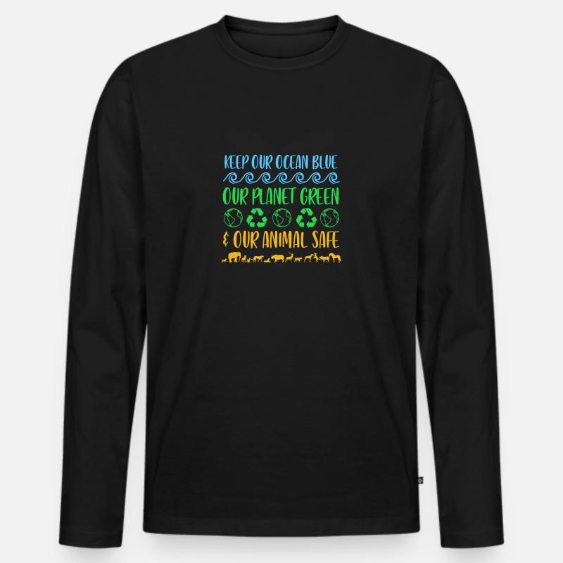 Umweltschützer Geschenk - Männer Premium Bio Langarmshirt - Schwarz