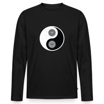 Ying Yang - Men's Premium Organic Long Sleeve Shirt - black - Front - Nico (187cm)
