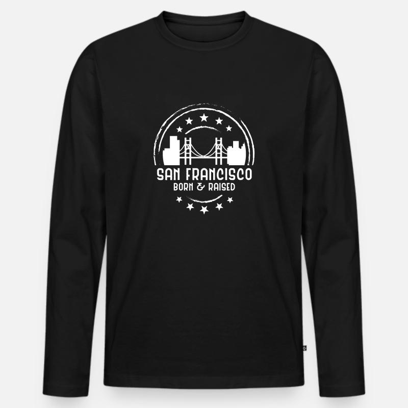 San Francisco - Männer Premium Bio Langarmshirt - Schwarz