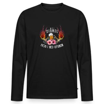 Mei Dirndl meadows saying antlers women - Men's Premium Organic Long Sleeve Shirt - black - Front - Nico (187cm)