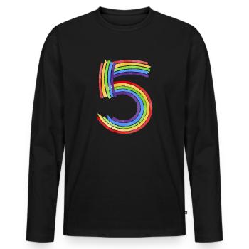 Kid's 5th Birthday graphic, Kid's Tee, Birthday - Men's Premium Organic Long Sleeve Shirt - black - Front - Nico (187cm)