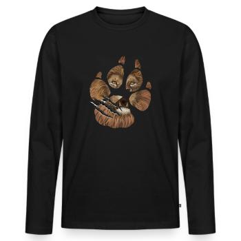 Lion Paw Mighty Lion Geschenkdesign Tierliebhaber - Männer Premium Bio Langarmshirt - Schwarz - Vorne - Nico (187cm)
