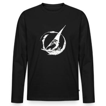 Windsurfing, Surfing, Kitesurfing Gift - Men's Premium Organic Long Sleeve Shirt - black - Front - Nico (187cm)