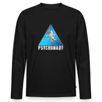 Psychonaut, DMT, LSD, Psychedelic, Psytrance - Men's Premium Organic Long Sleeve Shirt - black - Front - Nico (187cm)