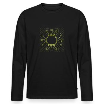 Computer Scientist Admin Hardware CPU - T-shirt manches longues Premium bio Homme - noir - Devant - Nico (187cm)