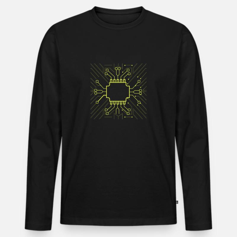 Computer Scientist Admin Hardware CPU - Men's Premium Organic Long Sleeve Shirt - black