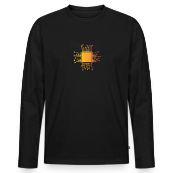 Computer Scientist Admin Hardware CPU - T-shirt manches longues Premium bio Homme - noir - Devant - Nico (187cm)