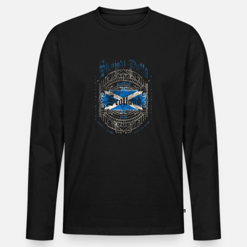 Schottland - Männer Premium Bio Langarmshirt - Schwarz