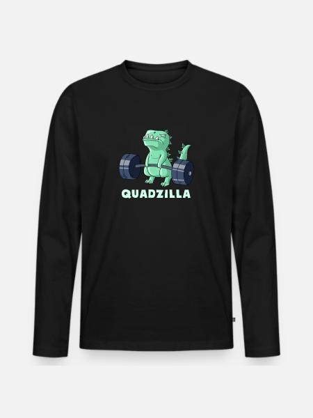 Quadzilla fitness muscle monster workout monster - Men's Premium Organic Long Sleeve Shirt - black