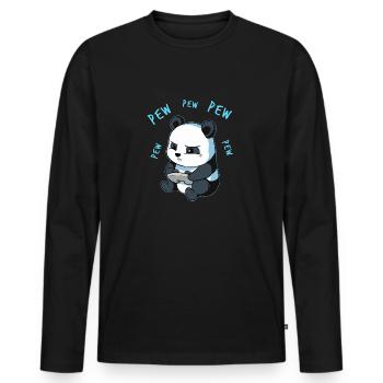 Panda Bär Online Pew Gamer Gaming PC Videospiel - Männer Premium Bio Langarmshirt - Schwarz - Vorne - Nico (187cm)