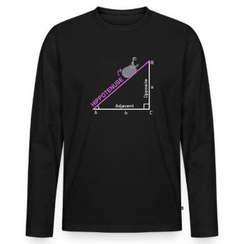 Lustige Mathe-Sonderling Hippotenuse Witz-Geschenk-Entwurfs-Idee - Männer Premium Bio Langarmshirt - Schwarz - Vorne - Nico (187cm)