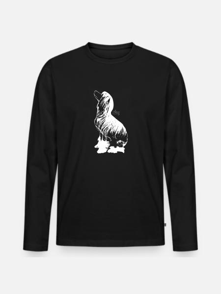 Chinese crested dog - Men's Premium Organic Long Sleeve Shirt - black