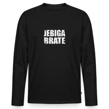 Jebiga Brate Jugo - Männer Premium Bio Langarmshirt - Schwarz - Vorne - Nico (187cm)