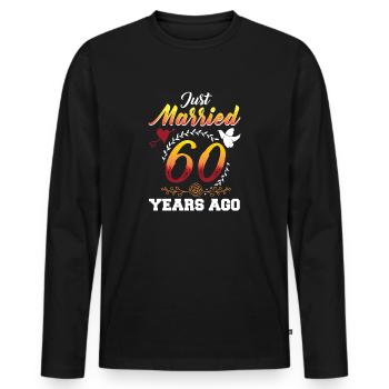 60e anniversaire de mariage idée de conception de cadeau pour - T-shirt manches longues Premium bio Homme - noir - Devant - Nico (187cm)