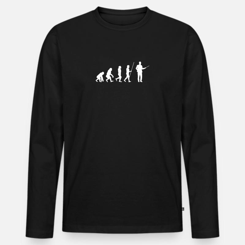 Evolution Lehrer Teacher - Männer Premium Bio Langarmshirt - Schwarz
