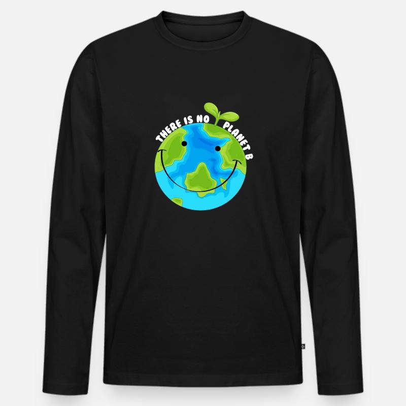 There is no planet b - Männer Premium Bio Langarmshirt - Schwarz