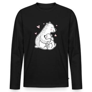 Polar Bear Having A Nap Gift product Cute Polar - Men's Premium Organic Long Sleeve Shirt - black - Front - Nico (187cm)