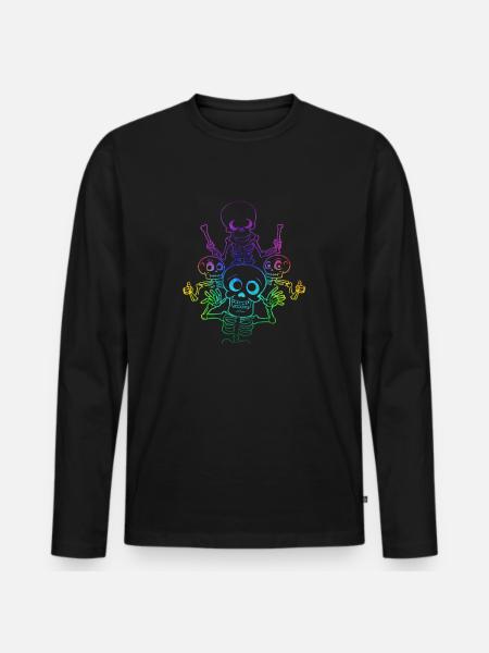Funny skeletons, funny skeletons - Men's Premium Organic Long Sleeve Shirt - black