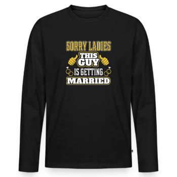 Fun Bachelor Party Groom Stag Do Gift Design Idea - Men's Premium Organic Long Sleeve Shirt - black - Front - Nico (187cm)