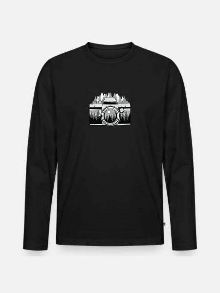 Photographer Camera Landscape Photographer Gift - Men's Premium Organic Long Sleeve Shirt - black