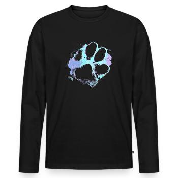 Cadeau d'amant de chien de conception de patte d'amusement pour des ventilateurs de chien - T-shirt manches longues Premium bio Homme - noir - Devant - Nico (187cm)
