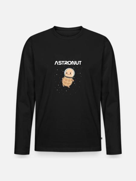 Astronaut peanut astronaut space - Men's Premium Organic Long Sleeve Shirt - black