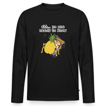 Funny Joke Pineapple Pizza Gift product Pizza - Men's Premium Organic Long Sleeve Shirt - black - Front - Nico (187cm)