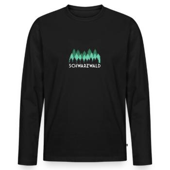 schwarzwald - Männer Premium Bio Langarmshirt - Schwarz - Vorne - Nico (187cm)