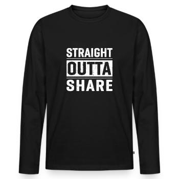 Straight outta share - Männer Premium Bio Langarmshirt - Schwarz - Vorne - Nico (187cm)