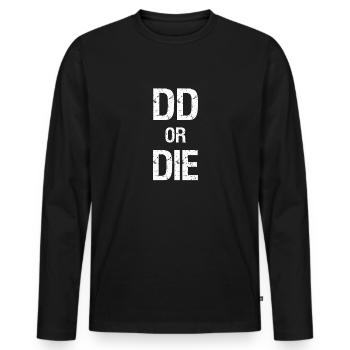 Dresden DD or DIE - Eventail cadeau Dresden Saxe - T-shirt manches longues Premium bio Homme - noir - Devant - Nico (187cm)
