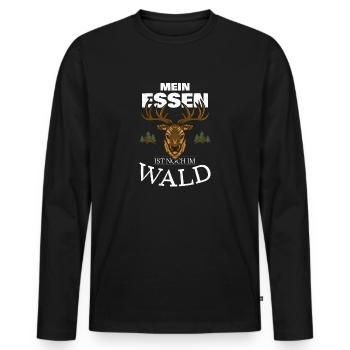 Jagd Jäger Jägersmann Jagdspruch Elch Geschenk - Männer Premium Bio Langarmshirt - Schwarz - Vorne - Nico (187cm)