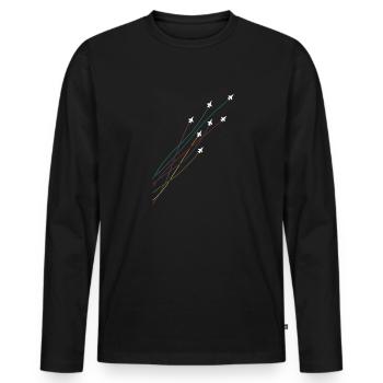 Pilote Coloré Flying Jets Avions Avions - T-shirt manches longues Premium bio Homme - noir - Devant - Nico (187cm)