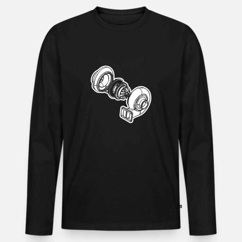 Turbo Tuning Turbolader Boost Autotuning - Männer Premium Bio Langarmshirt - Schwarz
