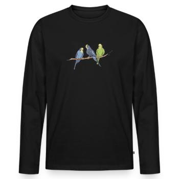 Perruche perruche perruche - T-shirt manches longues Premium bio Homme - noir - Devant - Nico (187cm)