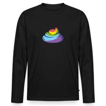Unicorn heap of feces dumplings AA poop shit - Men's Premium Organic Long Sleeve Shirt - black - Front - Nico (187cm)