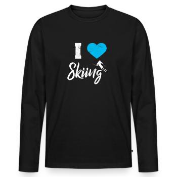 Skiing Skiing Skiing Skiing Skiing Berg - Men's Premium Organic Long Sleeve Shirt - black - Front - Nico (187cm)