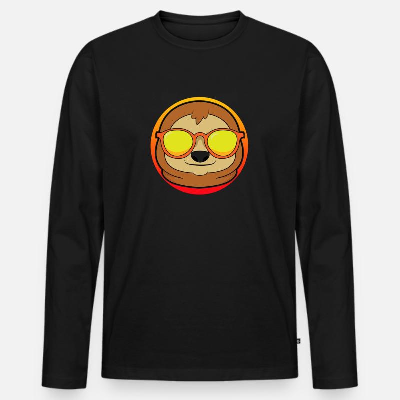 Coole Tiere lustiges Tier - Männer Premium Bio Langarmshirt - Schwarz