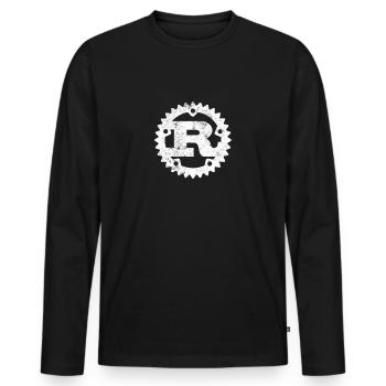 Rust Programming Logo Print Distressed - Männer Premium Bio Langarmshirt - Schwarz - Vorne - Nico (187cm)