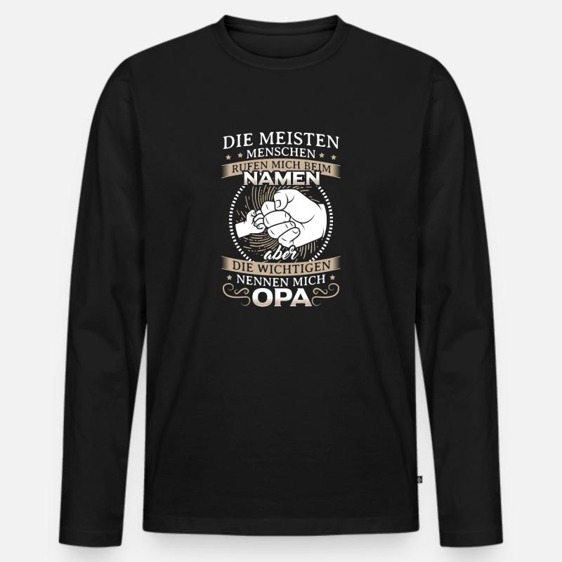 Opa und Enkel Geschenk - Männer Premium Bio Langarmshirt - Schwarz