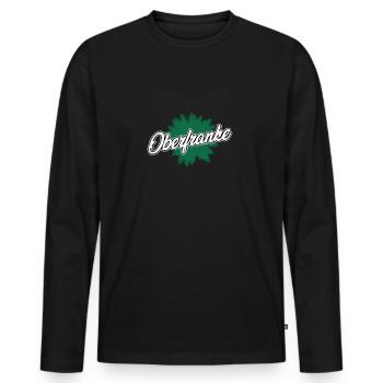 Franken Geschenke für Bamberger Oberfranken - Männer Premium Bio Langarmshirt - Schwarz - Vorne - Nico (187cm)