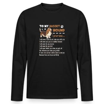 Basset Hound Basset Hound Versprechen - Männer Premium Bio Langarmshirt - Schwarz - Vorne - Nico (187cm)