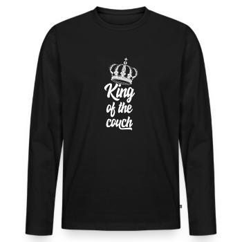King of the couch - T-shirt manches longues Premium bio Homme - noir - Devant - Nico (187cm)