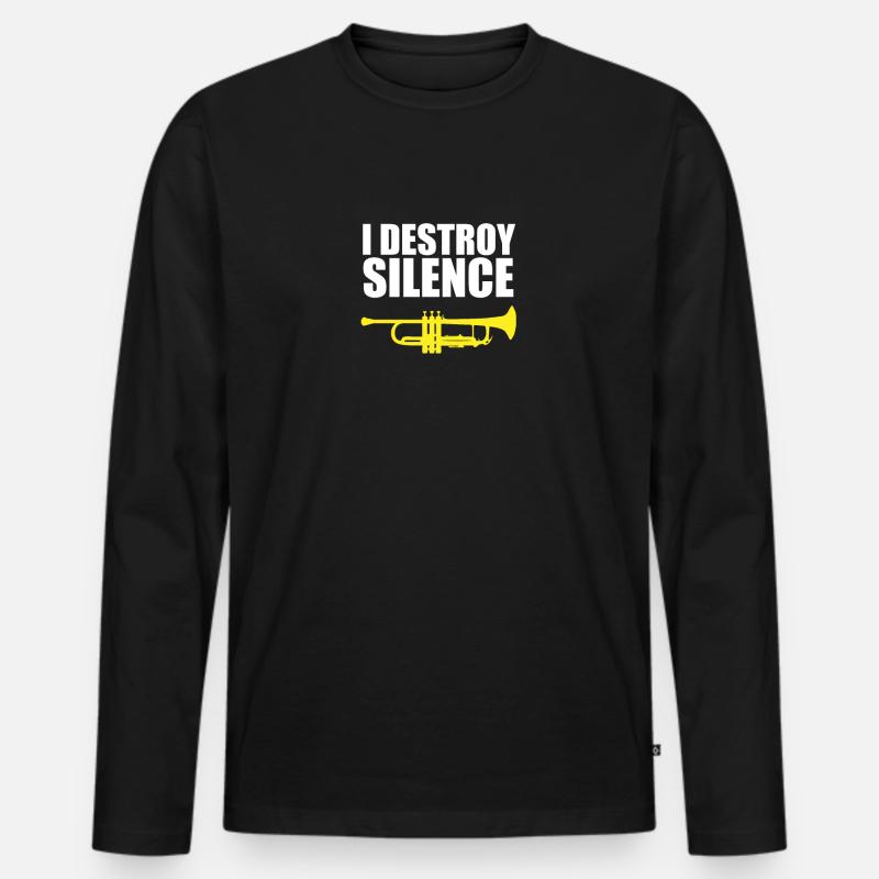 I DESTROY SILENCE Marching Band - Männer Premium Bio Langarmshirt - Schwarz