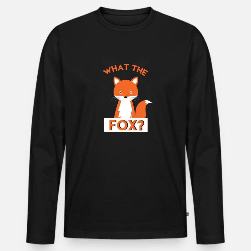 what the fox - Männer Premium Bio Langarmshirt - Schwarz
