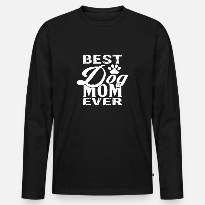 Dog mom - Männer Premium Bio Langarmshirt - Schwarz