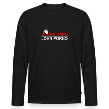 Lustige Sprüche - Männer Premium Bio Langarmshirt - Schwarz - Vorne - Nico (187cm)
